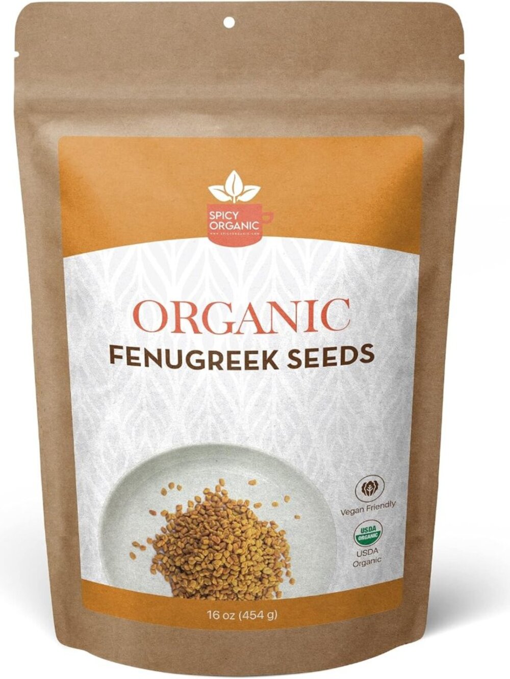 Organic Fenugreek Seeds 16 oz - Whole Methi for Cooking, Sprouting & Tea